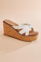 braided x band platform wedge sandals Versona Shoes