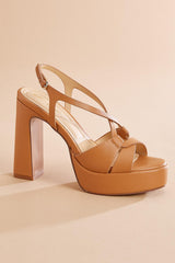 faux leather crisscross platform heels Versona Shoes