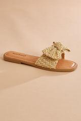 raffia bow sandals Versona Shoes|Sale