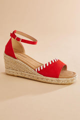 stitched ankle strap platform wedge sandals Versona Shoes|Sale