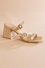 patent leather band straw heels Versona Shoes|Sale