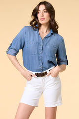 soft sway chambray shirt Versona Sale