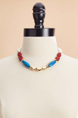 americana wood beaded necklace Versona Sale