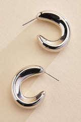 puffy silver hoop earrings Versona Sale
