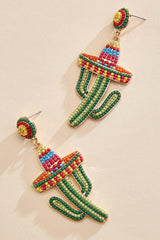 beaded cactus icon earrings Versona Sale