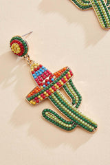beaded cactus icon earrings Versona Sale