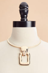 hammered gold square collar necklace Versona Sale