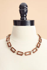 gold wood chain link necklace Versona Sale
