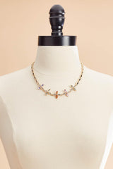 multicolor floral bib necklace Versona Sale
