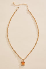 gold twist chain square pendant necklace Versona Sale