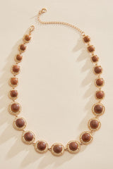 gold framed wood circle necklace Versona Sale