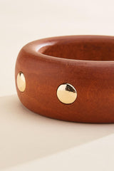 wood gold embellished bangle bracelet Versona Sale