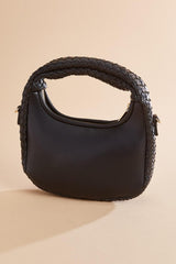 faux leather woven mini crescent bag Versona Sale