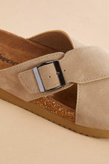 crossover band platform footbed sandals Versona Sale