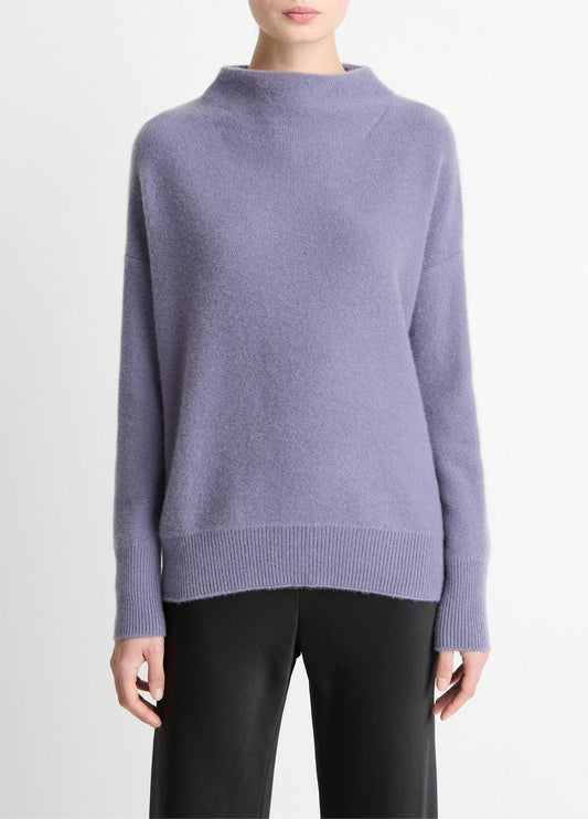 VINCE Plush Cashmere Funnel-Neck Sweater in Turtleneck