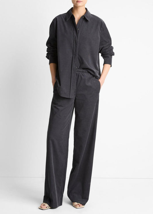 VINCE Cotton Corduroy Pull-On Pant in Wide Leg