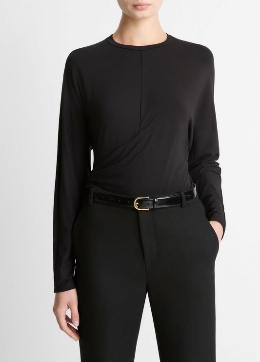 VINCE Fixed-Drape Long-Sleeve T-Shirt in Long Sleeve