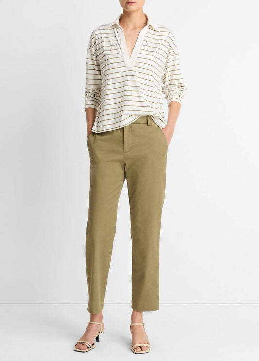 VINCE Avery Mid-Rise Italian Stretch-Cotton Chino Pant in Trousers
