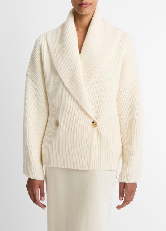 VINCE Wool-Blend Draped Sweater Coat in Sweaters