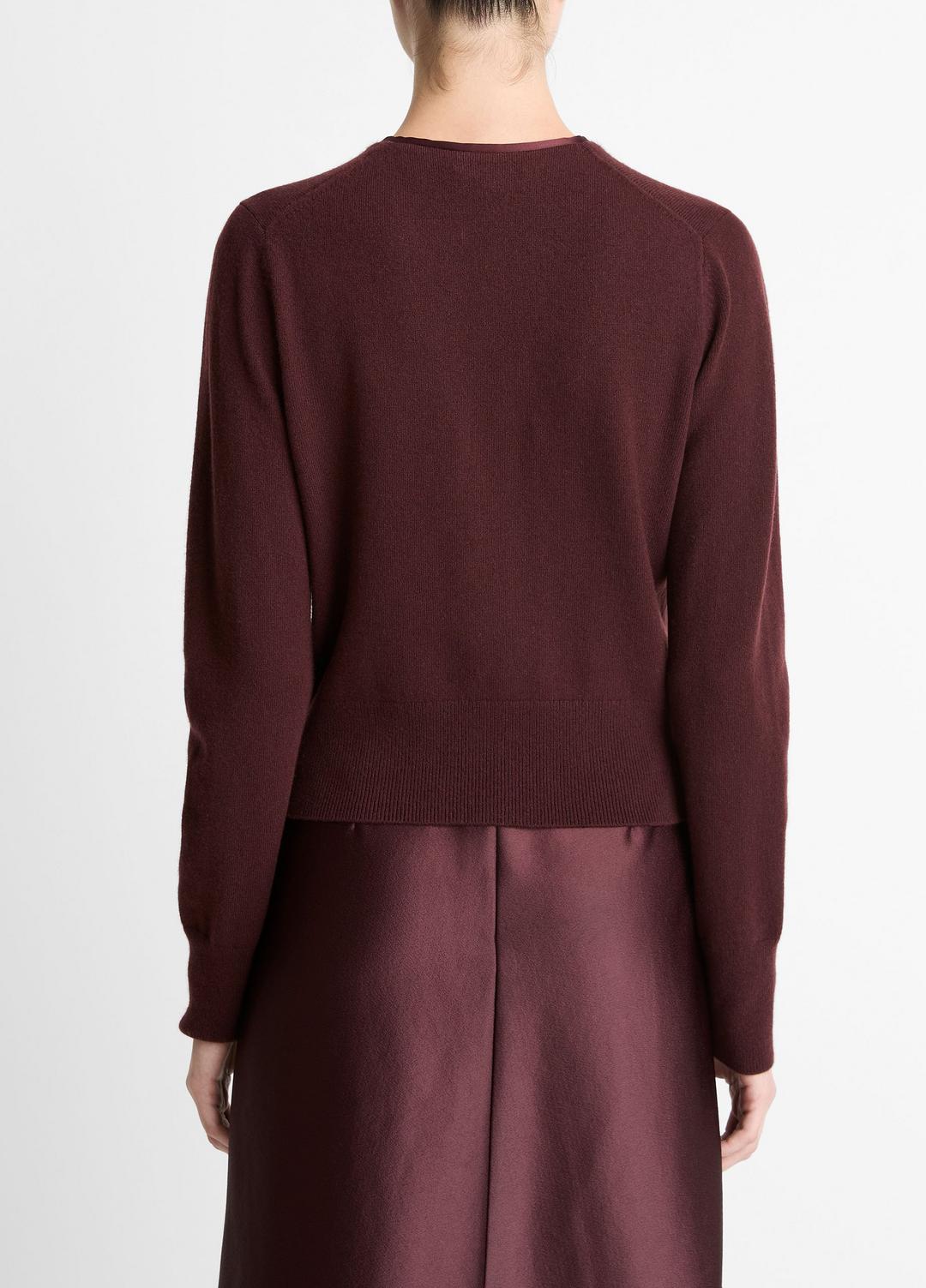 VINCE Satin-Trim Wool & Cashmere-Blend Cardigan in Cardigans