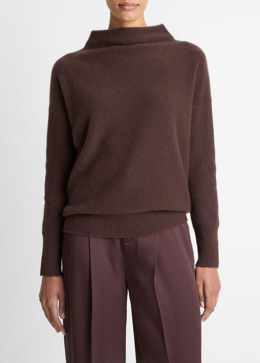 VINCE Plush Cashmere Funnel-Neck Sweater in Turtleneck