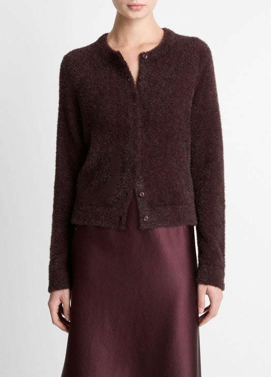 VINCE Metallic Eyelash Cardigan in Cardigans