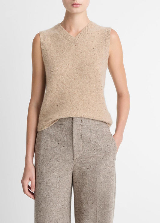 VINCE Donegal Plush Cashmere Sweater Vest in V-Neck