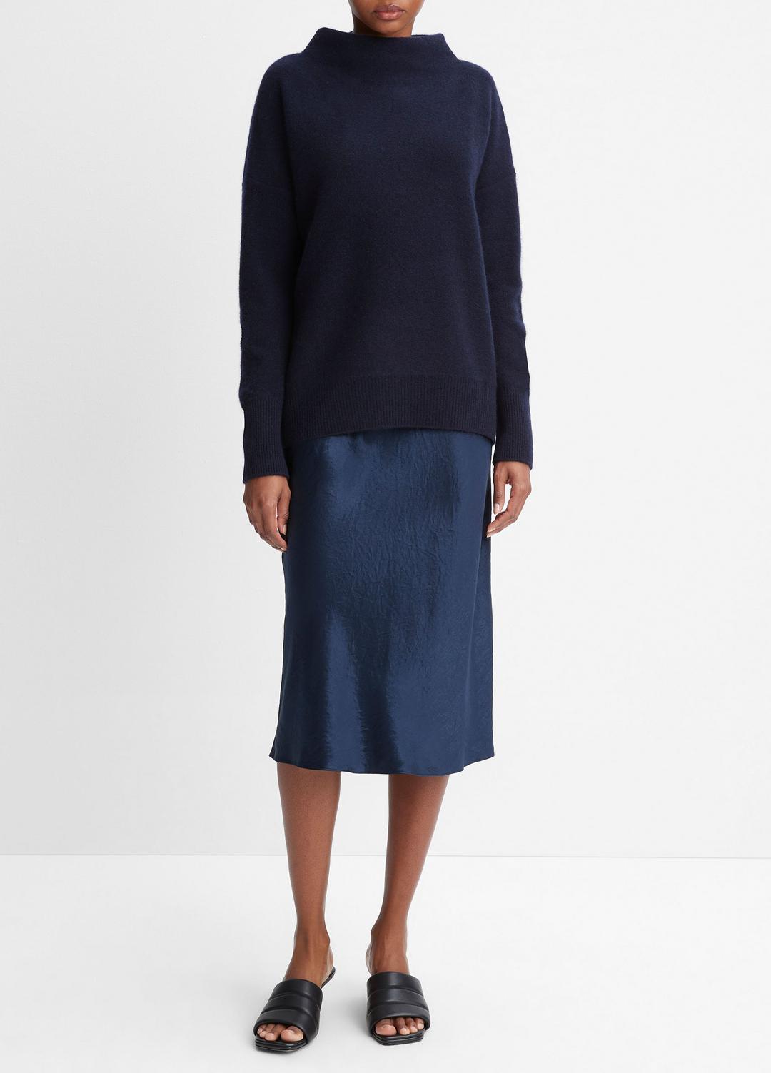 VINCE Plush Cashmere Funnel-Neck Sweater in Turtleneck