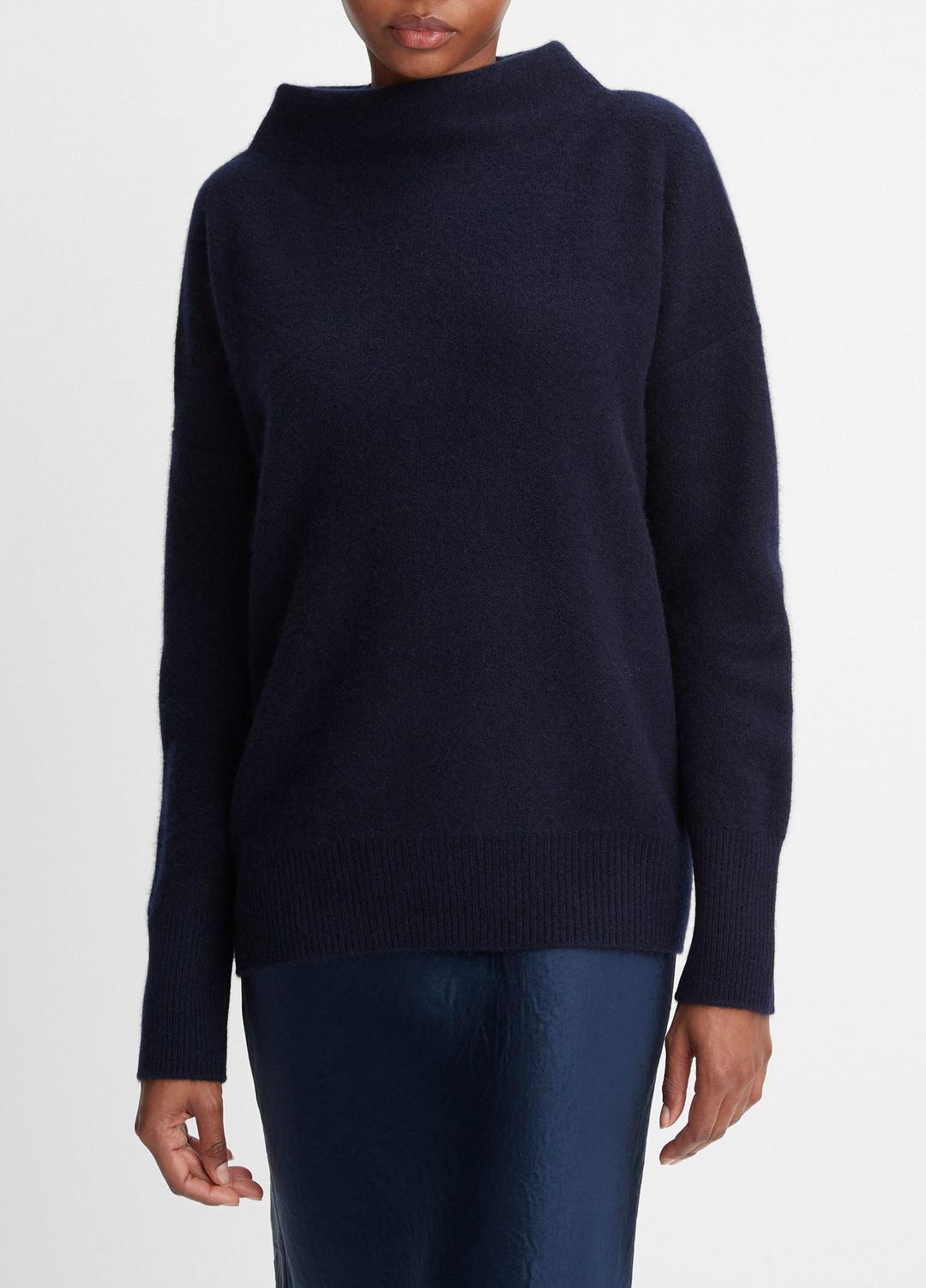 VINCE Plush Cashmere Funnel-Neck Sweater in Turtleneck