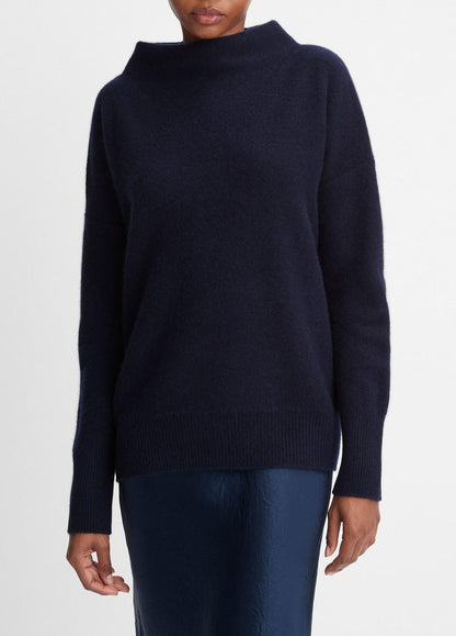 VINCE Plush Cashmere Funnel-Neck Sweater in Turtleneck