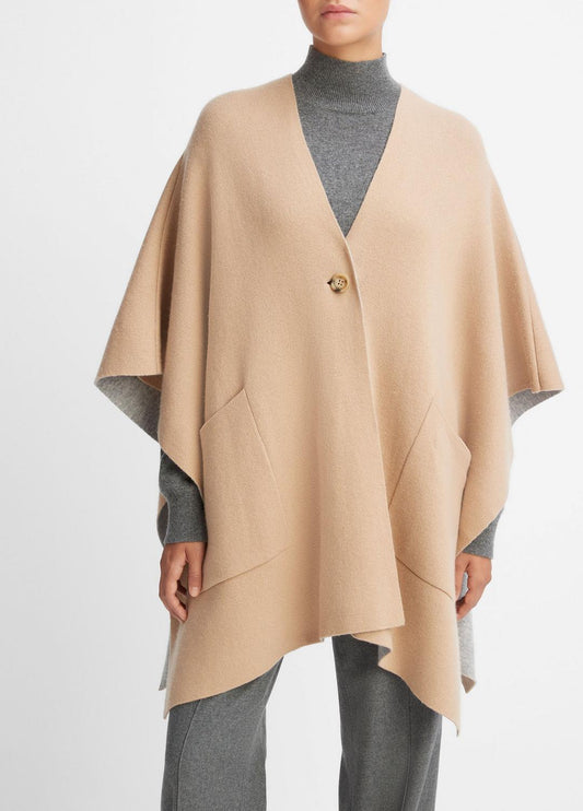 VINCE Wool and Cashmere Double-Face Cape in Sweaters