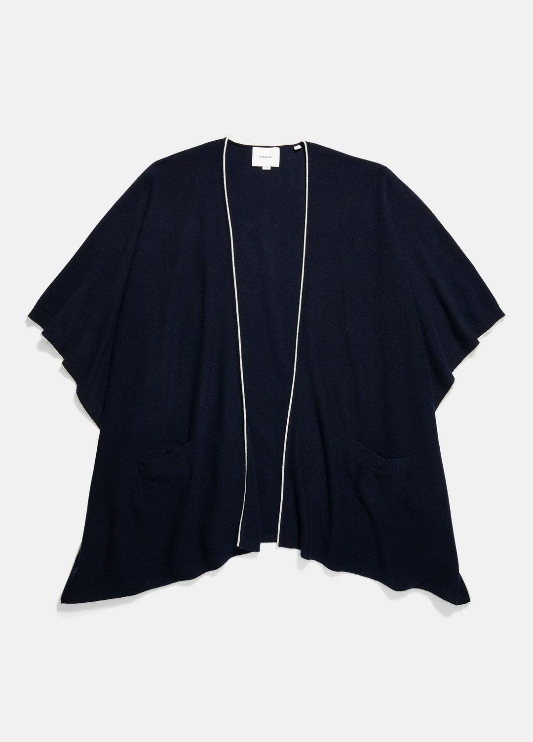 VINCE Tipped Jersey-Knit Cashmere Cape in Sweaters