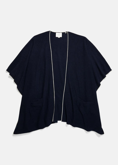 VINCE Tipped Jersey-Knit Cashmere Cape in Sweaters
