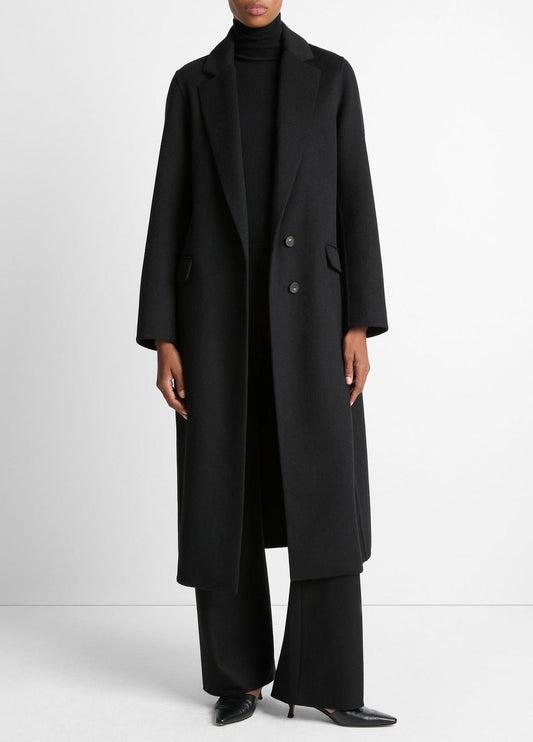VINCE Wool-Blend Single-Breasted Coat in Coats