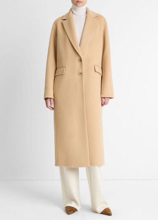 VINCE Wool-Blend Single-Breasted Coat in Coats