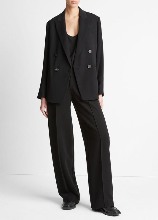 VINCE Crepe Double-Breasted Blazer in Blazers