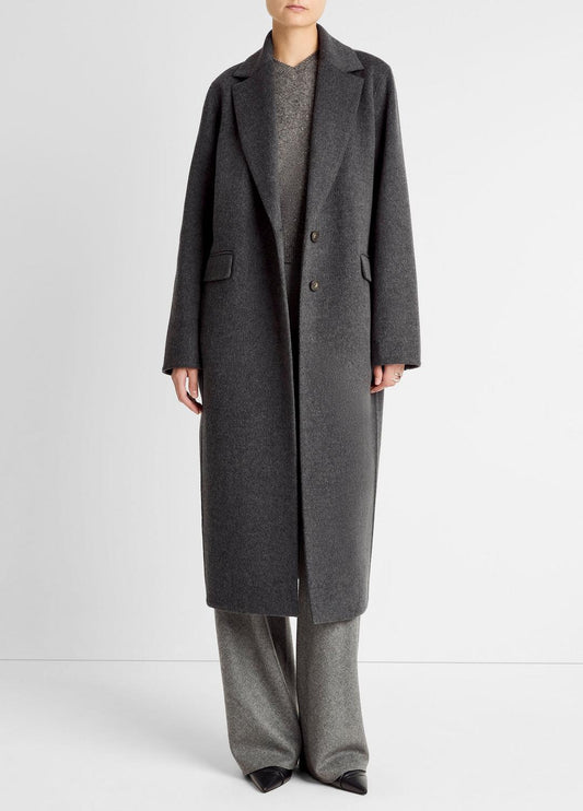 VINCE Wool-Blend Single-Breasted Coat in Coats