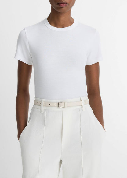 VINCE Pima Cotton-Blend '90s Shrunken T-Shirt in Short Sleeve
