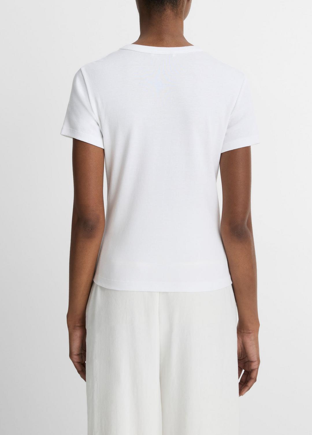VINCE Pima Cotton-Blend '90s Shrunken T-Shirt in Short Sleeve