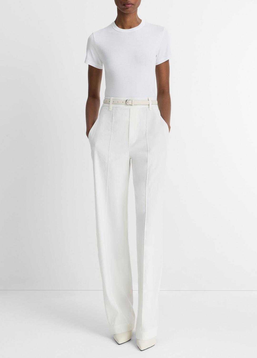 VINCE Pima Cotton-Blend '90s Shrunken T-Shirt in Short Sleeve