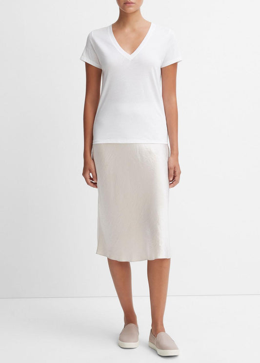 VINCE Essential Pima Cotton V-Neck T-Shirt in Short Sleeve