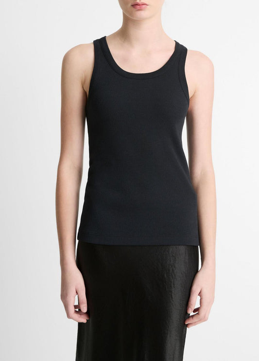 VINCE Ribbed Scoop-Neck Tank in Tank Tops
