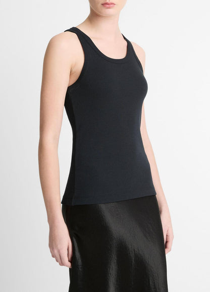 VINCE Ribbed Scoop-Neck Tank in Tank Tops