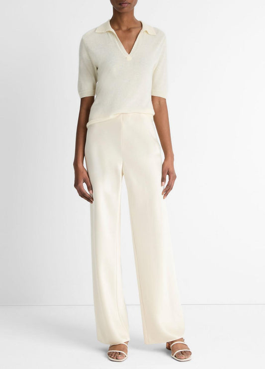 VINCE Colette High-Rise Fluid Satin Bias Pant in Pants
