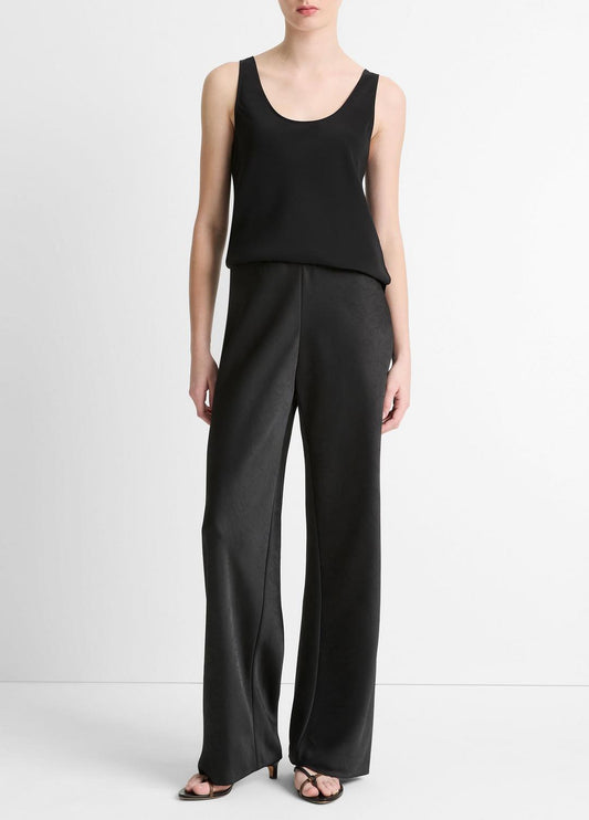 VINCE Colette High-Rise Fluid Satin Bias Pant in Trousers