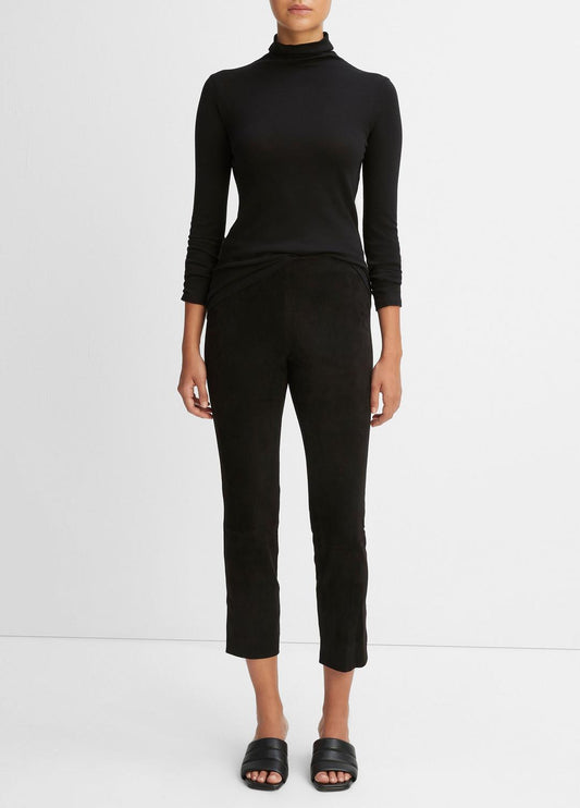 VINCE Stretch Suede Split Hem Crop Legging in Leggings