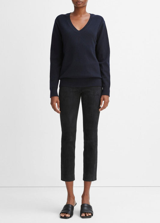VINCE Stretch Suede Split Hem Crop Legging in Leggings