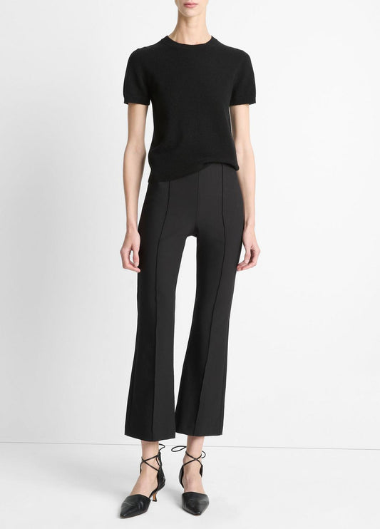 VINCE Niki Mid-Rise Pintuck Crop Flare Pant in Trousers