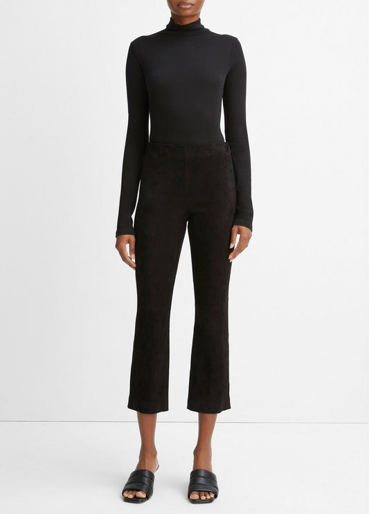 VINCE Stretch-Suede Cropped Flare Legging in Leggings