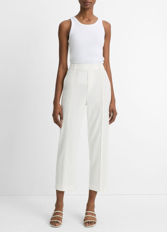 VINCE Grace Mid-Rise Linen-Blend Pull-On Pant in Trousers